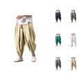 thumbnail image 1 of Harem Pants Men 2026 Fashion Wide Leg Baggy Drop Crotch Drawstring Hippie Pants Trousers, 1 of 4