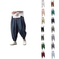 thumbnail image 1 of Harem Pants for Men Elastic Waist Drawstring Loose Baggy Cropped Casual Pants Streetwear Trousers, 1 of 1