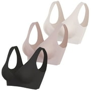 HARENCE Almusen Maternity Nursing Bra for Women Seamless Breastfeeding Bras Pregnancy Sleep Bralette 3-Pack