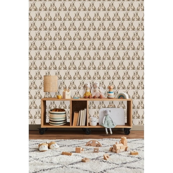 Hares Wallpaper Pre-Pasted - 25"W x 225"H