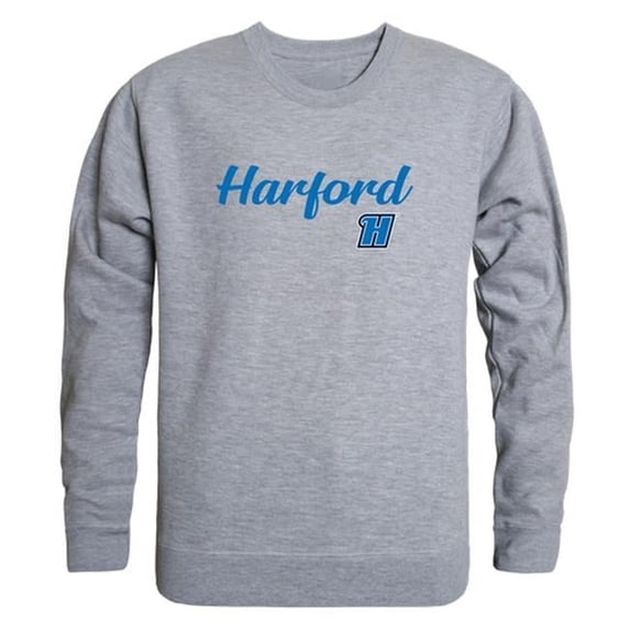 Harford Community College Script Crewneck T-Shirt, Heather Grey - Small