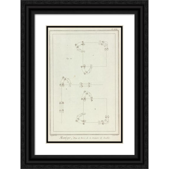 Harguinier 11x14 Black Ornate Wood Framed Double Matted Museum Art Print Titled: Merry -Go -Round. Selections (1760 - 1769)