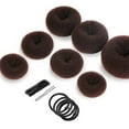 thumbnail image 1 of Harhinhe Hair Bun Maker Set Different Sizes Elastic Hair Donut Bun Maker Set with Hair Bands and Hair Pins, 1 of 7