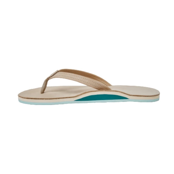 Hari Mari Women's Fields Memory Foam Flip Flops (Taupe/Sea Glass, 10)