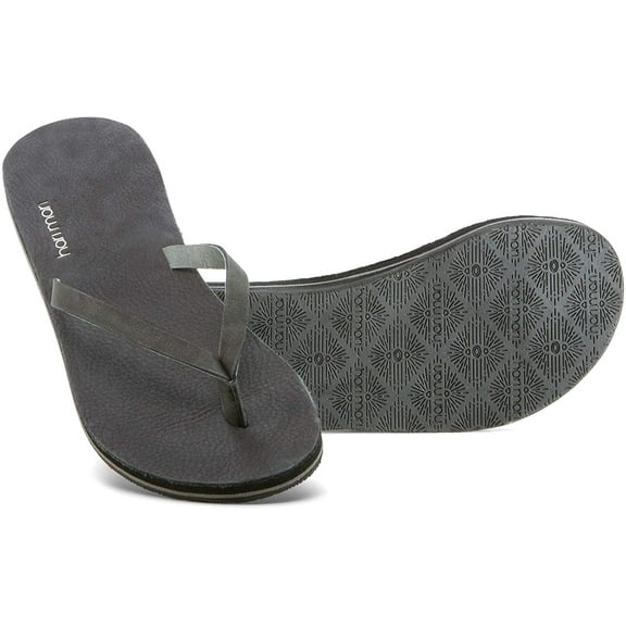 Hari Mari Women's Meadows Pewter Size 6 Memory Foam and Arch Support Flip Flops