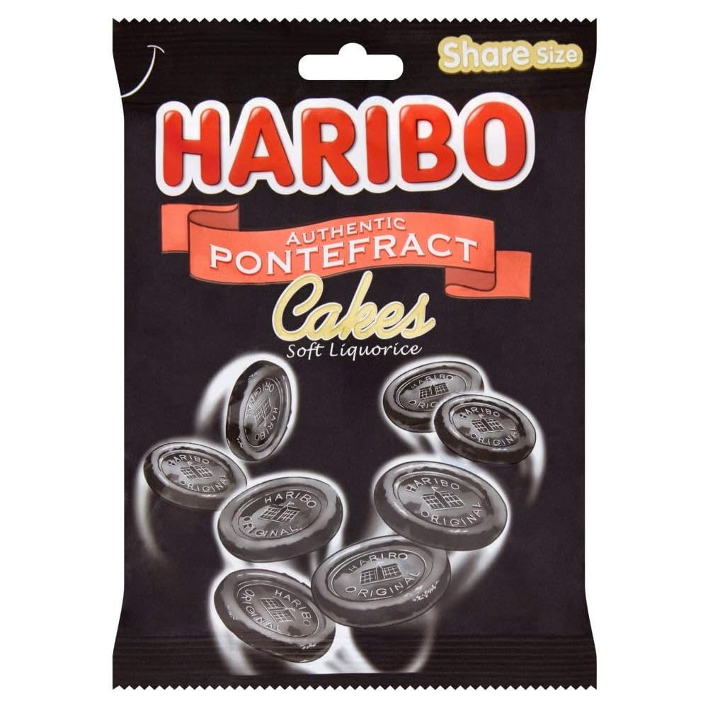 Haribo Authentic Pontefract Cakes Soft Liquorice Bag 160g (Pack of 12)