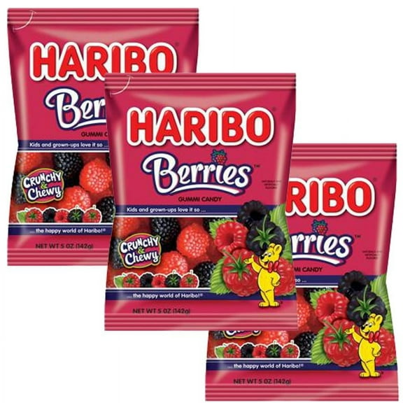 Haribo Berries, 5oz Gummy Bag (3 Pack)