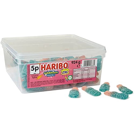 Haribo Fizzy Bubblegum Bottles - 924g - Approx 120 Pieces