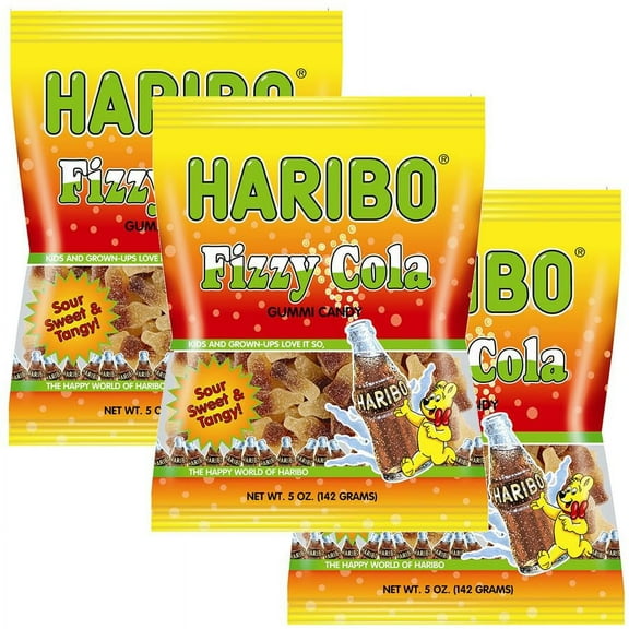 Haribo Fizzy Cola, 5oz Gummy Bag (3 Pack)
