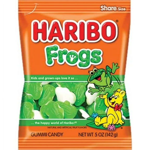 Haribo Frogs Gummi Candy, 5 Oz..