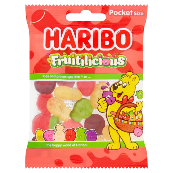 Haribo Fruitilicious 42G, Imported from Britain