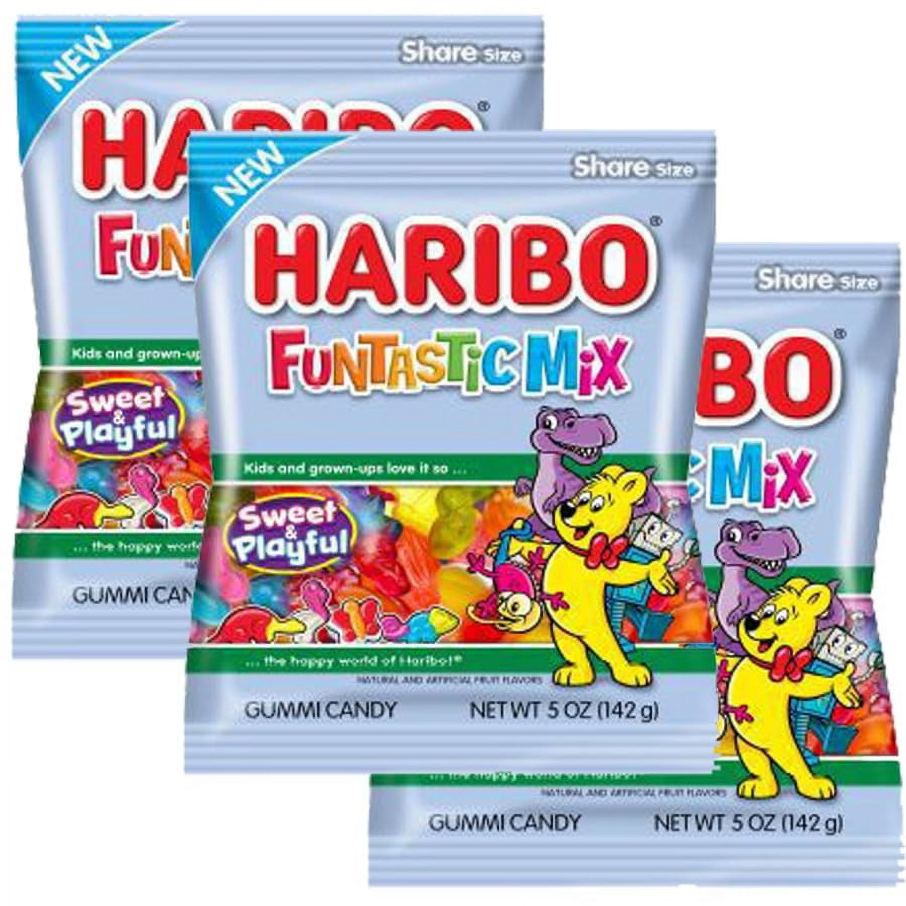 Haribo Funtastic Gummi Mix, 5oz Gummy Bag (3 Pack)