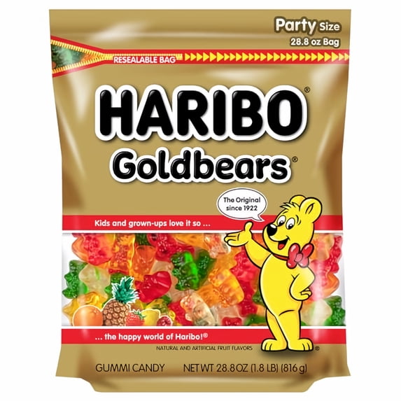 Haribo Gold-Bears Gummi Candy (28.8 Ounce Resealable Pouch) (Pack of 12)