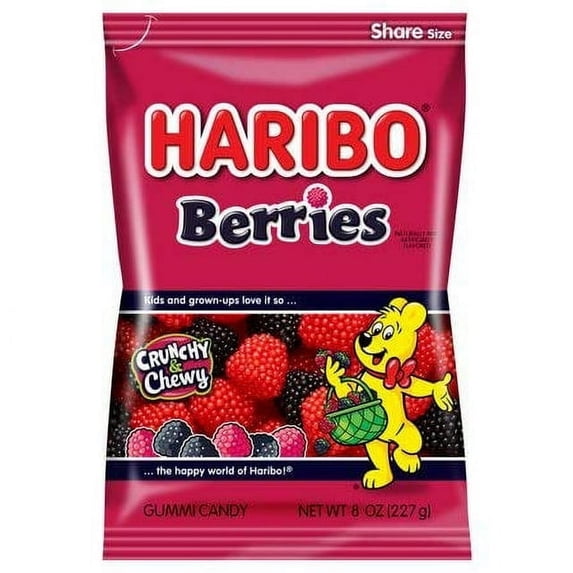 Haribo Gummi Candy, Berries, 5 Ounce