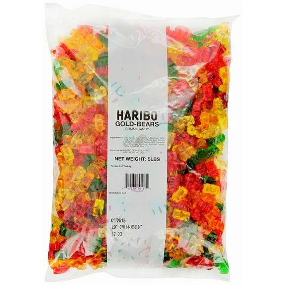 Haribo Gummi Candy Gold-Bears 5-Pound Bag