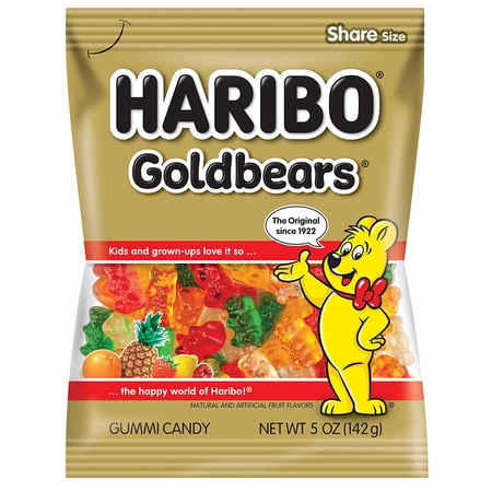 Haribo Gummi Candy, Original Gold-Bears, 5-Ounce Bags (Pack of 12)