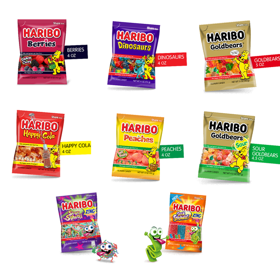 Haribo Gummies Combo Pack Assortment of 8 Flavors