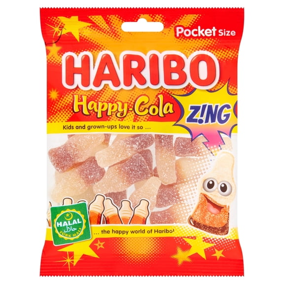 Haribo Halal Happy Cola Zing 100G, Imported from Britain