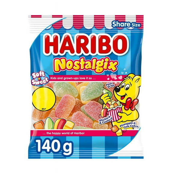 Haribo Nostalgix Sugar Coated Fruit & Cola Flavor Jelly Sweets 140g Bag