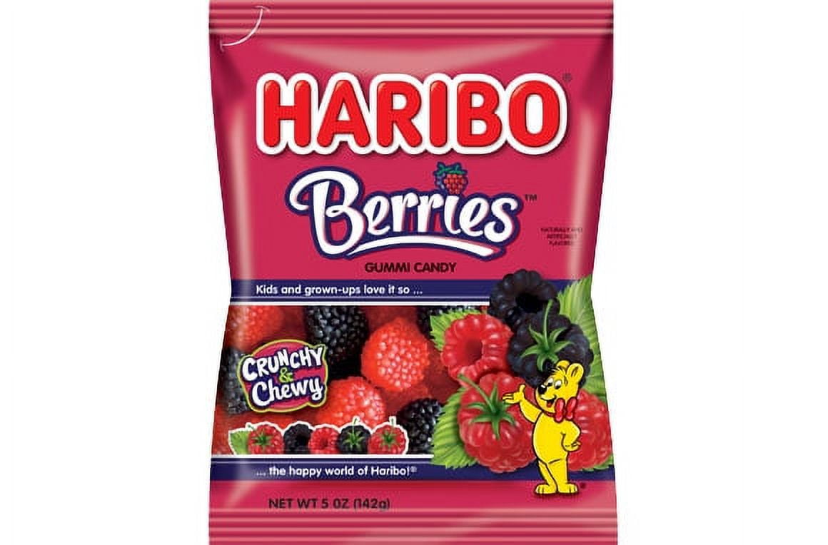 Haribo Raspberries Gummi Candy, 5 Oz.