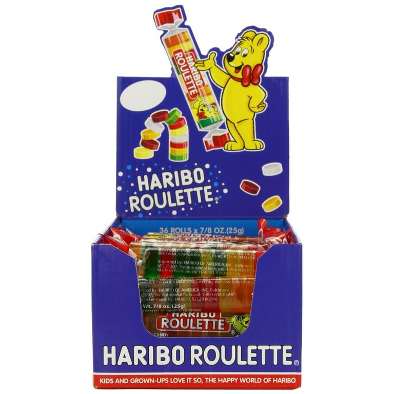 Haribo Roulettes Gummy Candy Rolls - 36 count, 31 oz box