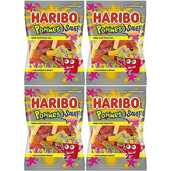 Haribo Sauer (Sour) Pommes Gummy Candy 4-Pack (4 x 175g)