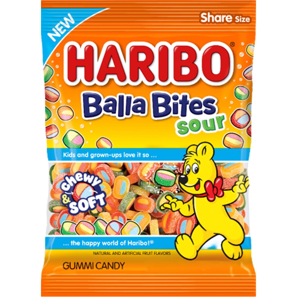 Haribo Sour Balla Bites Gummi Candy, 4.5 oz
