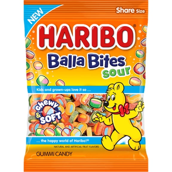 Haribo Sour Balla Bites Gummi Candy, 4.5 oz