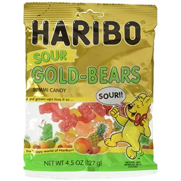 Haribo Sour Gold-Bears Gummi Candy Bag (4.5 Oz/127G) (2 Bags)