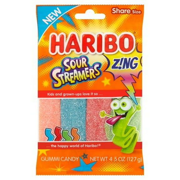 Haribo Sour Streamers Gummi Candy (Pack of 6)
