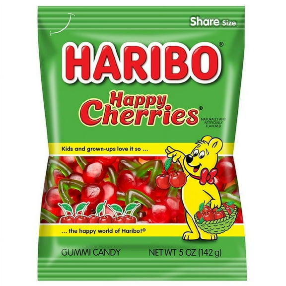 Haribo Twin Cherry Gummi Candy 5.0 oz Pack of 2