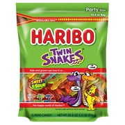 Haribo Twin Snakes Sweet & Sour Gummi Candies Party Size, 28.8oz.