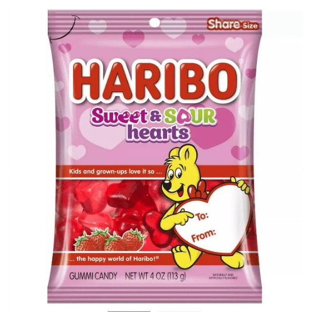 Haribo Valentine's Sweet and Sour Hearts - 4oz