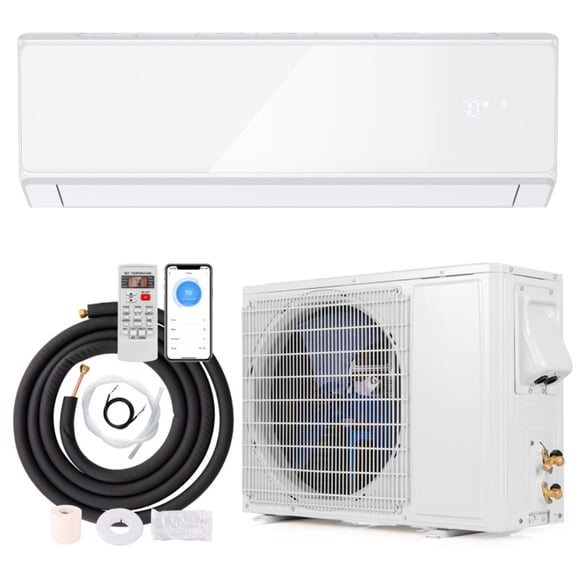 Harigal 24000 BTU Ductless Mini Split Air Conditioner & Heater, WiFi Enabled Inverter Heat Pump, Smart AC, White