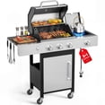 thumbnail image 1 of Biotree 3 Burner Gas Grill with Side Burner,40800 BTU Barbecue Grill Propane Stainless Steel BBQ Grill with Porcelain-Enameled Cast Iron Grates for Outdoor Cooking, 1 of 10