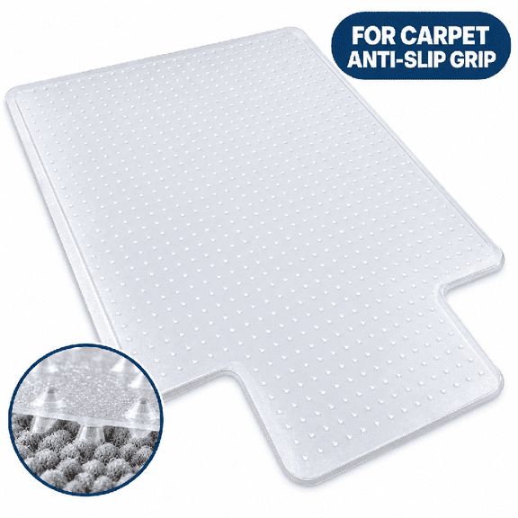 Harigal Office Chair Mat for Carpet, 36" x 48" Clear Desk Chair Mat Pad, Thick PVC Vinyl Plastic Floor Mats for Rolling Computer Chair on Carpet, Anti-Slip Office Rug Carpet Protector under Desk