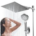 thumbnail image 1 of Harigal 10 Inch Coverage High Pressure Rain Shower Head Combo,  Wide Rainfall & 5 Spray Handheld Shower with Adjustable Extension Arm, Dual Anti-Clog Nozzles for Ultimate Shower Experience, Silver, 1 of 10