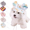 thumbnail image 1 of Harikaji Dog Baseball Cap with Ear Holes, Pet Sun Hat for Puppy Doggie Doggy Cats Adjustable Drawstring Waterproof UV Protection Green Flower L, 1 of 6