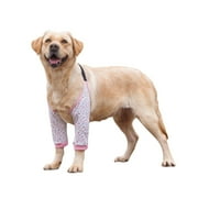 Harikaji Dog Elbow Protector, Dog Front Leg Recovery Protector for Prevent Licking Wound, Elbow Protectors with Mesh Pad for Medium Large Dogs Floral L