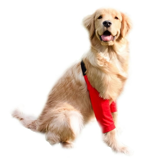 Harikaji Dog Elbow Protector, Dog Front Leg Recovery Protector for Prevent Licking Wound, Elbow Protectors with Mesh Pad for Medium Large Dogs Red 3XL