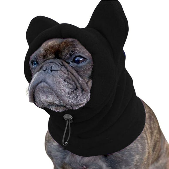 Harikaji Dog Hat with Cute Ear Shape, Dog Ear Muffs Noise Protection, Polar Fleece Dog Winter Hats Windproof Cap, Quiet Ears Covers for Small Medium Dogs Black S