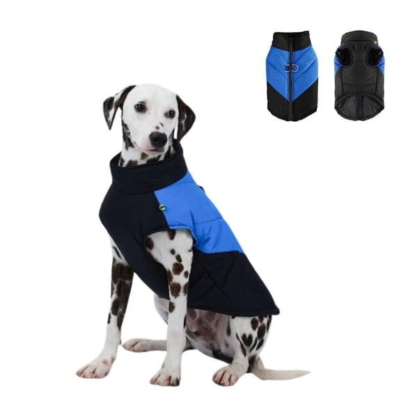 Harikaji Dog Jacket Coat with D-Ring, Warm Waterproof Pet Jacket Vest, Dog Cold Weather Clothing for Small Medium Large Dogs Blue S