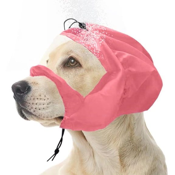 Harikaji Dog Shower Cap with Transparent Vision,Waterproof Shower Dog Bath Cap,Dog Ear Covers for Bath,Reusable Ear Covers for Medium Large Dogs Pink