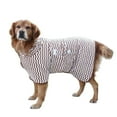 thumbnail image 1 of Harikaji Fast-Drying Pet Bathrobe, Absorbent Dog Towel Robe with Hook-and-Loop Belly Fastener, Striped Towel Wrap for Small Medium Large Dogs Cats Brown XL, 1 of 5