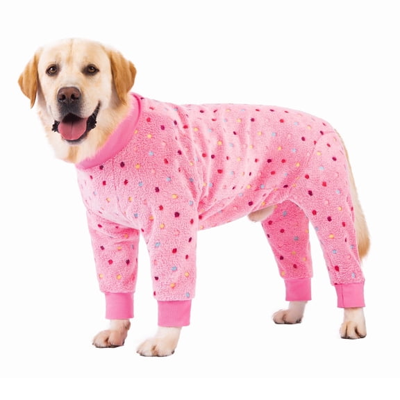 Harikaji Large Dog Sweater Coat, Large Dog Recovery Suit, Anti-Shedding Dog Pajamas Pjs, After Surgery Dog Onesie for Medium Large Dog Rose Pink 34#