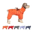 thumbnail image 1 of Harikaji Small Dog Raincoat Harness, Four-Legged Full Coverage Dog Raincoat, Waterproof 4-Legs Dog rain Jacket with Reflective Strip, Adjustable Puppy Waterproof Clothes Orange XL, 1 of 5