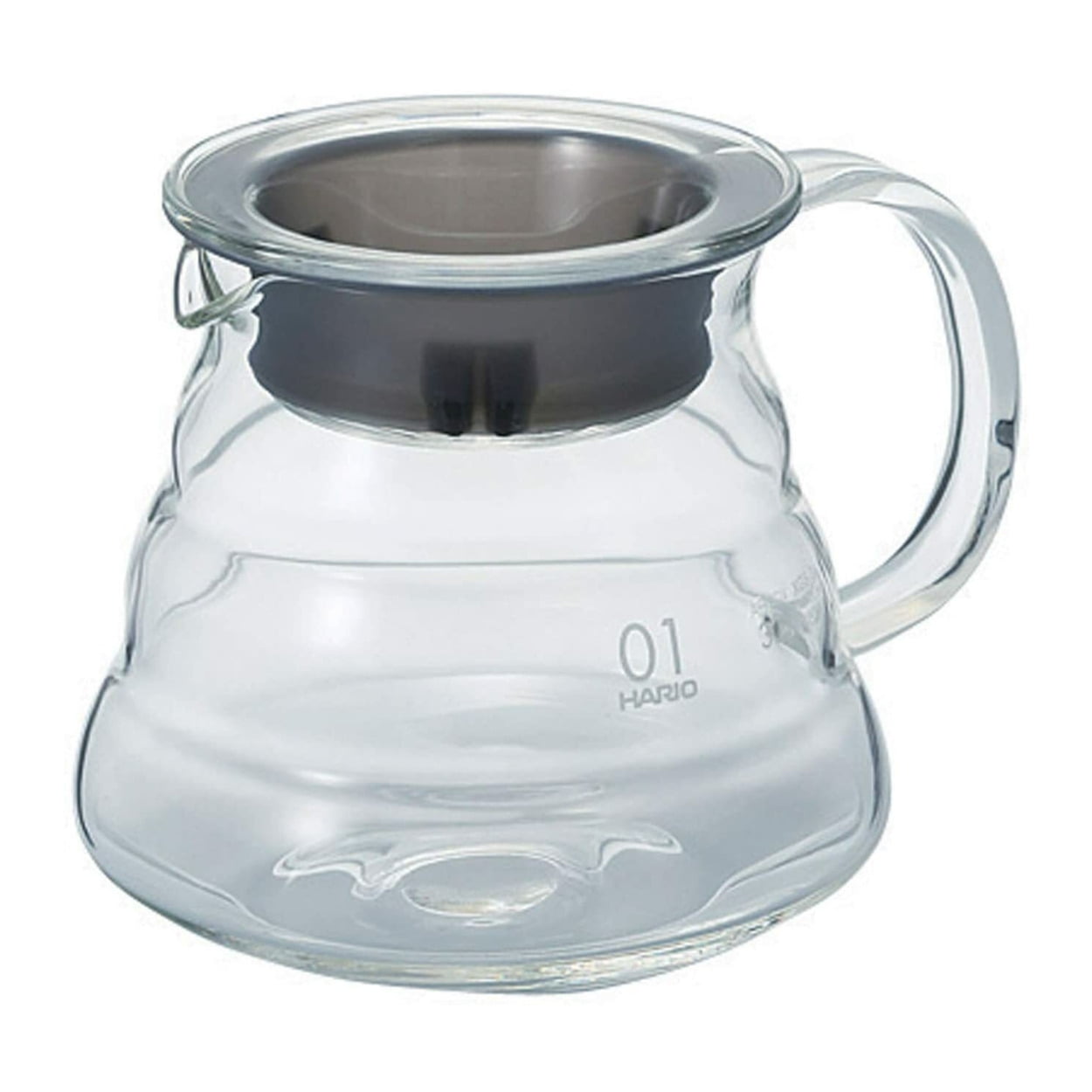 Hario V60 Clear Glass Coffee Server with Lid, 360ml