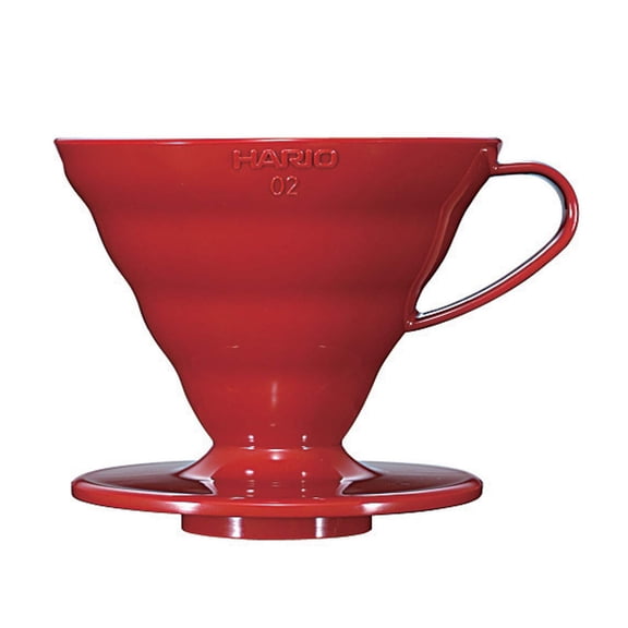 Hario V60 Plastic Coffee Dripper, Size 02, Red