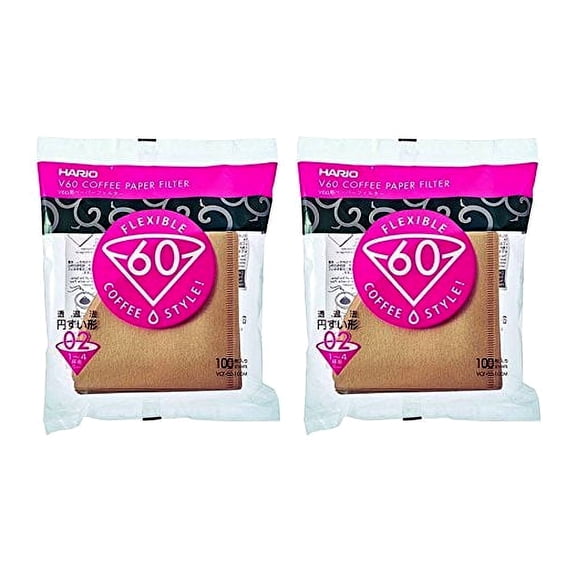 Hario V60 Paper Coffee Filters, Size 02, Natural, Tabbed, 200 Count