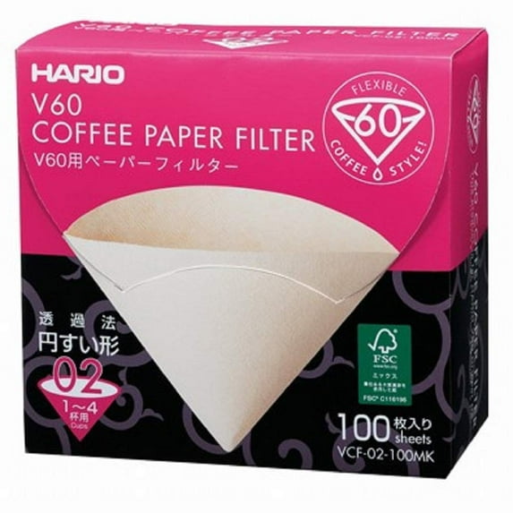 Hario V60 Paper Filter Natural 02, 100ct box (1)
